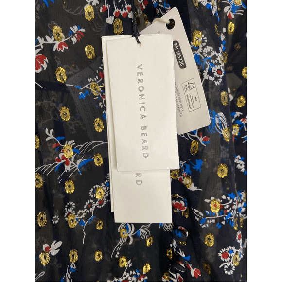 Veronica Beard NWT Cora Top in Black/Gold Size 4 - Picture 13 of 15